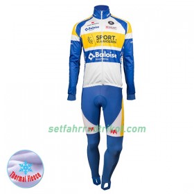 Radbekleidung Radtrikot Langarm + Lang Trägerhose 2018 Sport Vlaanderen-Baloise Winter Thermal Fleece N001